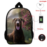3D Animal Pug Dog Print Backpack Male Animal Backpack Travel Laptop Computer Bag