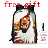 3D Animals Horse Kids Schoolbag Student School Backpack Unicorn Children Bagpack