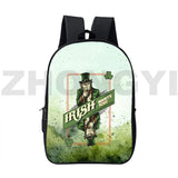 3D Anime Irish Clover Bag St. Patrick's Backpacks