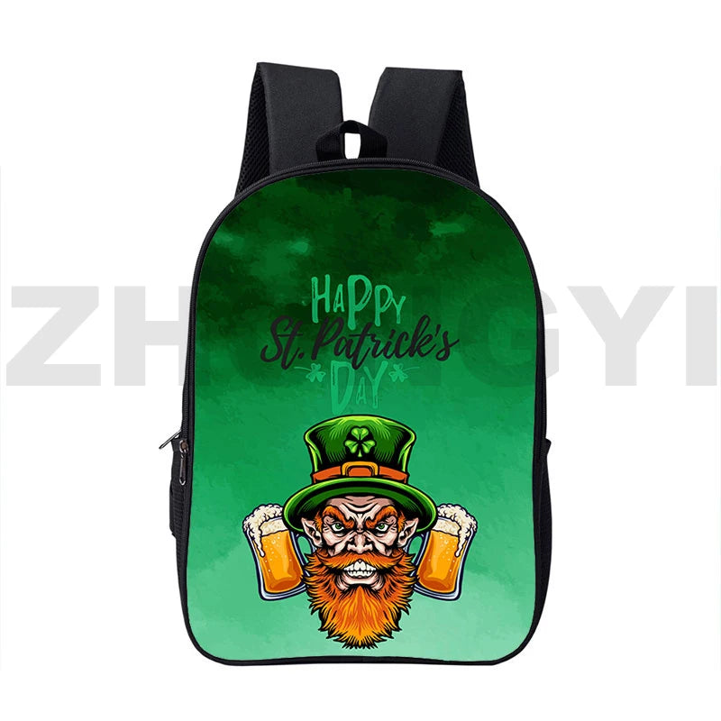 3D Anime Irish Clover Bag St. Patrick's Backpacks