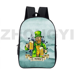 3D Anime Irish Clover Bag St. Patrick's Backpacks