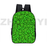3D Anime Irish Clover Bag St. Patrick's Backpacks