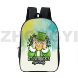 3D Anime Irish Clover Bag St. Patrick's Backpacks