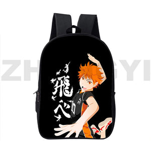 3D Anime Karasuno Nekoma Haikyuu Backpack 16 Inch Japanese School Bag