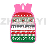 3D Anime Pink Santa Claus Backpack Teenagers Merry Christmas School Bag