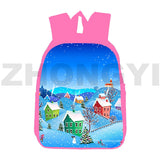 3D Anime Pink Santa Claus Backpack Teenagers Merry Christmas School Bag