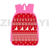 3D Anime Pink Santa Claus Backpack Teenagers Merry Christmas School Bag