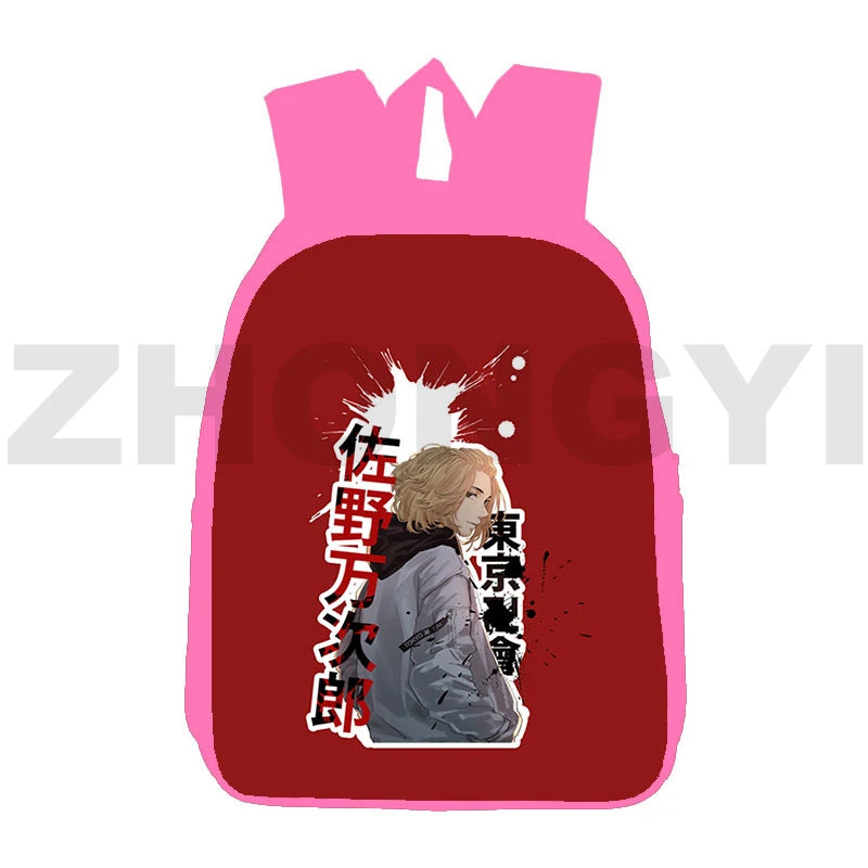 Anime Tokyo Revengers Backpacks for Girls 12/16 Inch Pink Bookbag