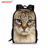 3D Cat School Bags Pets Printing Children School Accessories Student School Shou