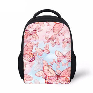 3D Butterfly Printing Kids School Bags, Pink Children Small T