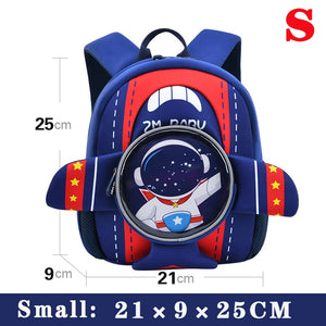3D Cartoon Astronaut Dinosaur Unicorn Backpack For Kids School