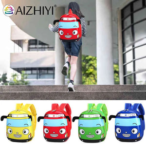 3D Cartoon Bus Toddler Backpack Small Kindergarten Children School Bag