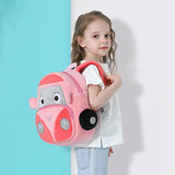 3D Cartoon Car School Backpacks for Boys Girls Plush Kindergarten Children