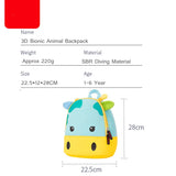 3D Cartoon Children Backpacks School Bags Baby Neoprene Backpack