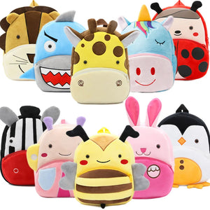 3D Cartoon Plush Kids Backpack Kindergarten Schoolbag Animal School Bags Girls B