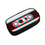 3D Cassette Tape Pen Box Student School Anime Zipper Pen Bag