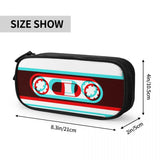 3D Cassette Tape Pen Box Student School Anime Zipper Pen Bag