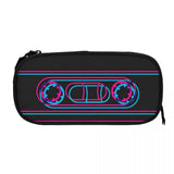 3D Cassette Pen Box Zipper Pencil Case Student School Anime Stationery Bag Gift