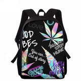 Colorful Hemp Print School Backpack - 15inch Student Book Bag