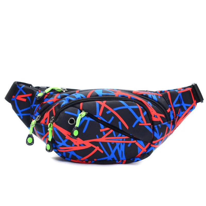 3D Colorful Print Waist Bags Waterproof Packs Hip Belt Bags