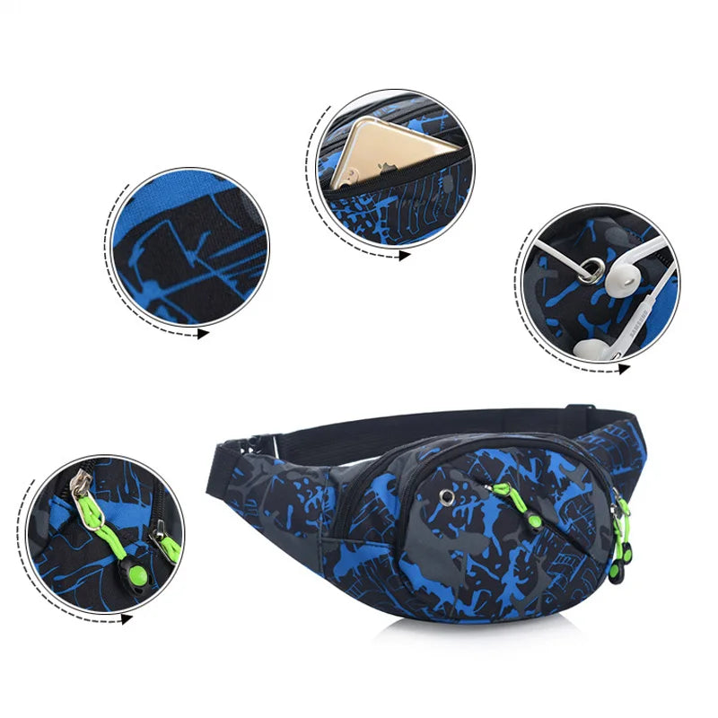 3D Colorful Print Waist Bags Waterproof Packs Hip Belt Bags