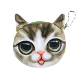 3D Cat Dog Head Plush Coin Purse Wallet Bag