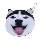 3D Cat Dog Head Plush Coin Purse Wallet Bag