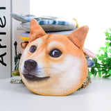 3D Cat Dog Head Plush Coin Purse Wallet Bag
