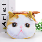 3D Cat Dog Head Plush Coin Purse Wallet Bag
