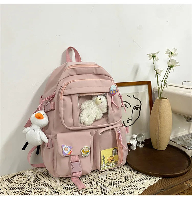 3D Doll Women Backpack Harajuku Female School Bag Large Capacity