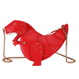 3D Dinosaur Rivets Pu Leather Crossbody Mini Messenger Bag Women Chain Purse