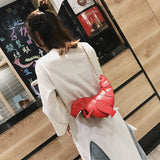 3D Dinosaur Rivets Pu Leather Crossbody Mini Messenger Bag Women Chain Purse
