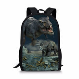 3D Dinosaur Print Backpack 16 Inch School Bags for Teenagers Boy