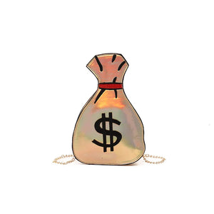 3D Dollar Laser Handbags Women Clutch Crossbody Shoulder Messenger Bags