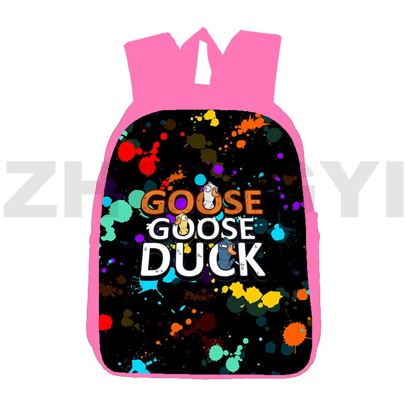 3D Goose Goose Duck Backpacks 12/16 Inch Cartoon School Bags for Girls