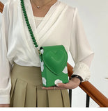 Heart Box Purses Beaded Chain Shoulder Bag