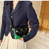 Heart Shaped Beaded Chain Purse Polka Dot Crossbody Bag