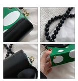 Heart Shaped Beaded Chain Purse Polka Dot Crossbody Bag