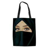 3D Islam Girl Printing Foldable Shopping Bags Shoulder Shopper Bag Ladies