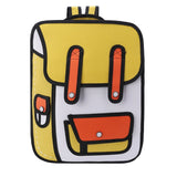 3D Jump Style 2D Drawing Paper Backpack Comic Bookbag