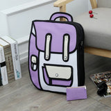 3D Jump Style 2D Drawing Backpack Shoulder Bag