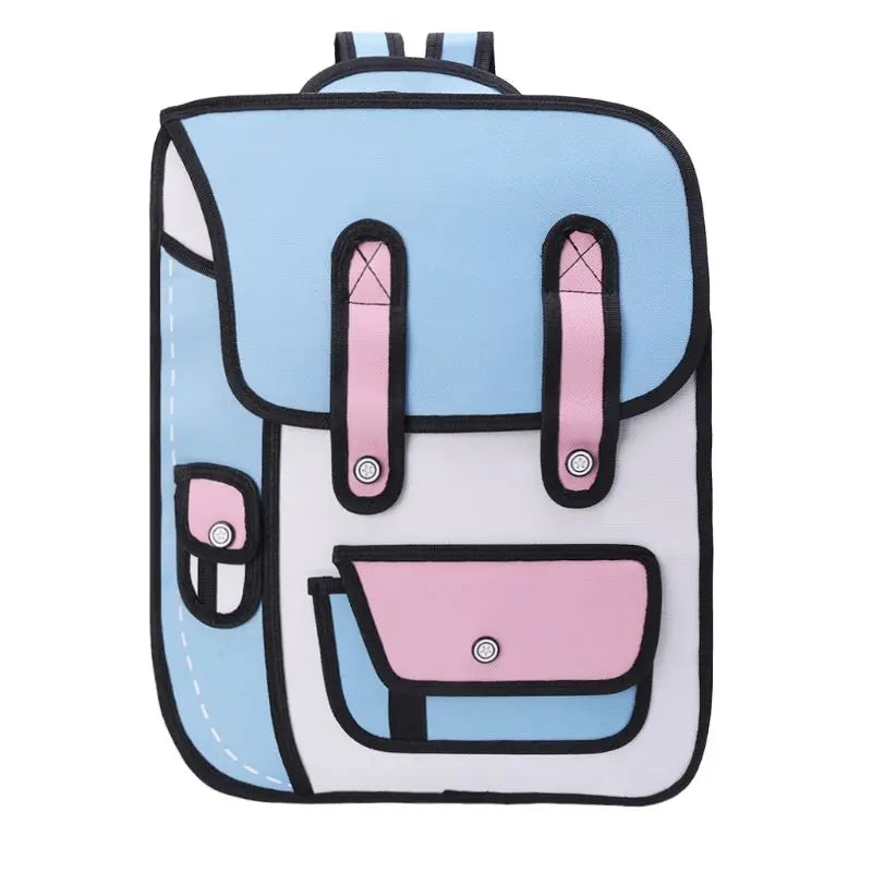 3D Jump Style 2D Drawing Backpack Shoulder Bag