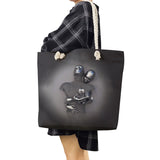 3D Love Heart Grey Art Print Tote Bag Women Shoulder Bag High Capacity Shopping