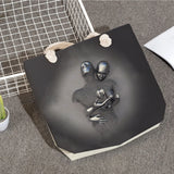 3D Love Heart Grey Art Print Tote Bag Women Shoulder Bag High Capacity Shopping