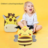 3D Plush Cartoon Kids Backpacks Kindergarten Bee Giraffe Animal School Bags