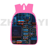 3D Print Electronic Chip Backpack 12/16 Inch Anime Pink