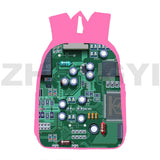 3D Print Electronic Chip Backpack 12/16 Inch Anime Pink