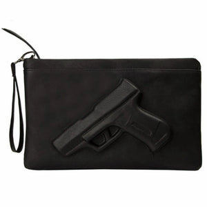 3D Print Gun Clutch Women Bag Evening Leather Handbags