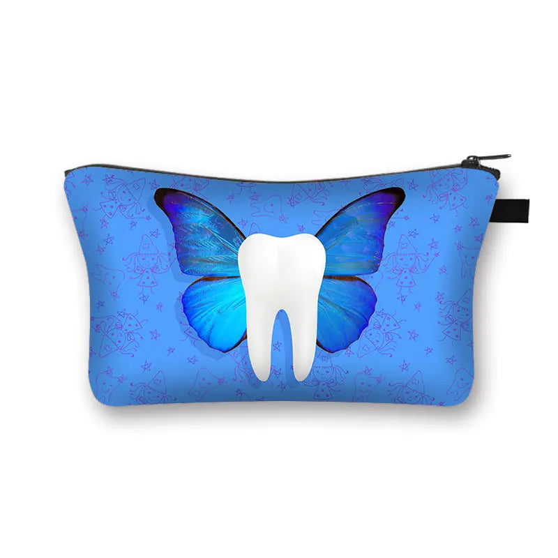 3D Printed Cosmetic Bags Teeth Funny Necessaries for Women Makeup Organizer