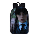 3D Printed Wednesday Addams Backpack for Children Boys Girls Cosplay Schoolbag